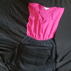 Pink and Black Mini Dress